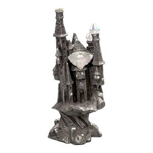 Rawcliffe Pewter 1994 Fantasy Castle Sculpture Crystal Accents & Face RPG READ